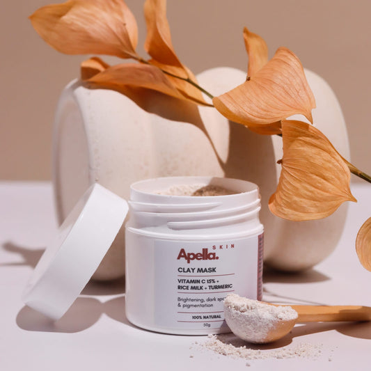 Apella Rice Milk + Vitamin C 15% + Turmeric Clay Mask