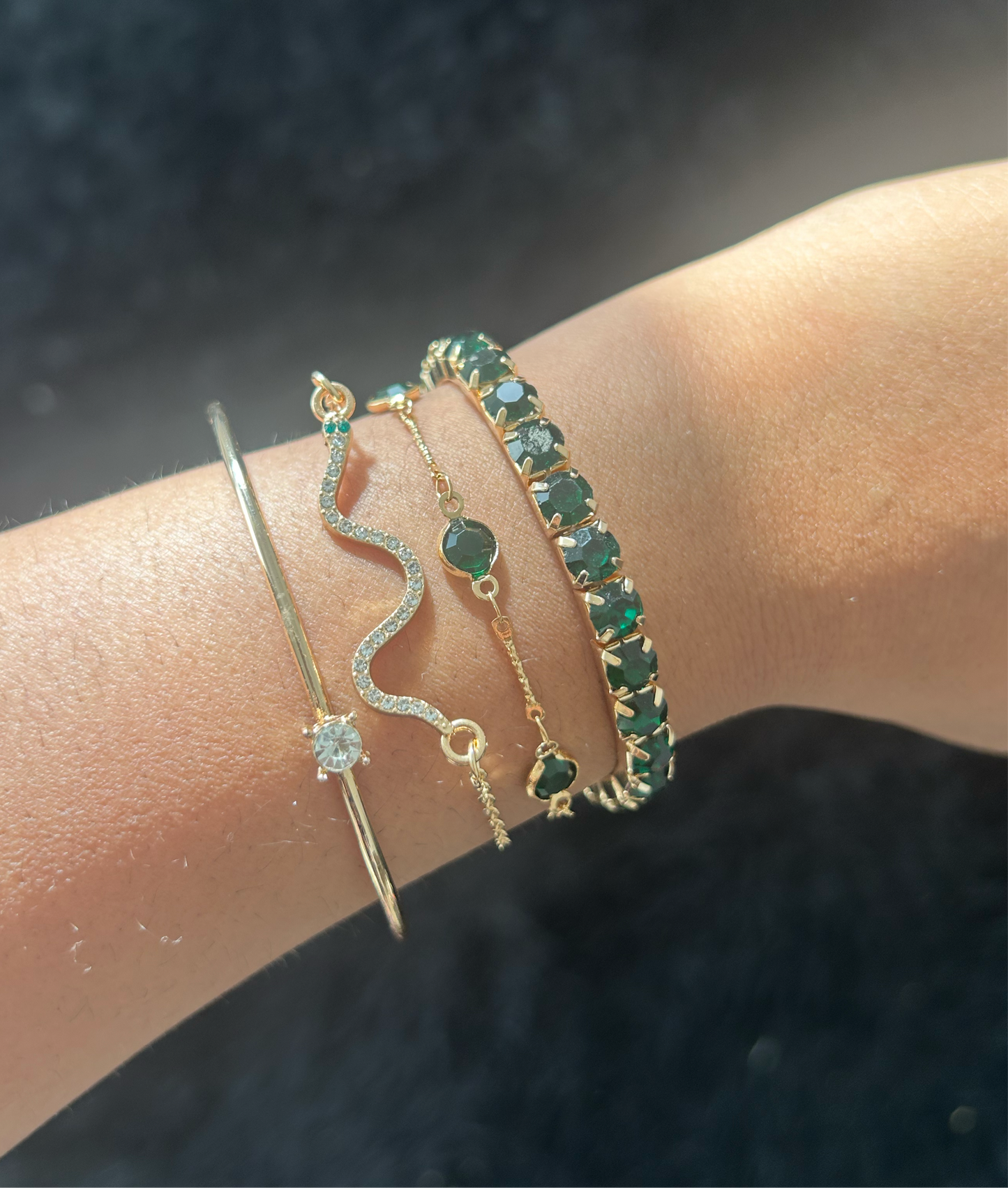 Bracelet Stack - Emerald